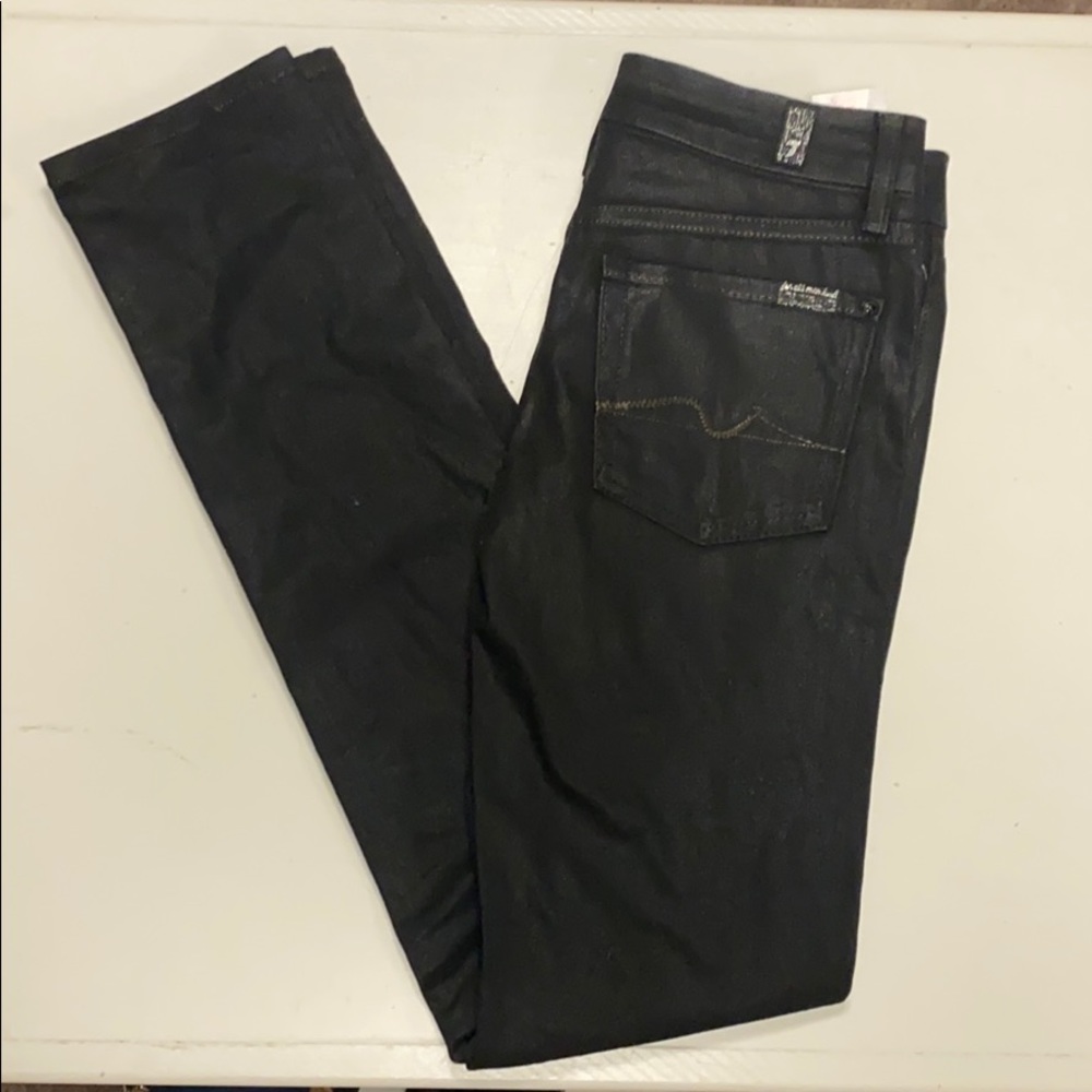7 for all man kind black denim pants
